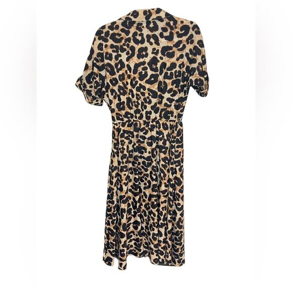 ELIZA J Animal Print Midi Shirtdress Size 6 EUC $138 MSRP - Picture 10 of 16